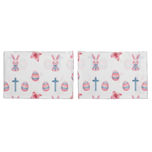 Pastel Easter Parade – Seamless Bunny Kissenbezug (Rückseite-Set)