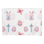 Pastel Easter Parade – Seamless Bunny Kissenbezug (Vorderseite-Links)