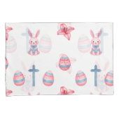 Pastel Easter Parade – Seamless Bunny Kissenbezug (Vorderseite-Rechts)