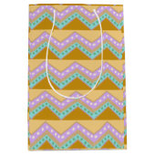 Pastel Easter Zig Zag Muster Mittlere Geschenktüte (Vorderseite)