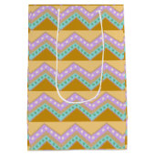 Pastel Easter Zig Zag Muster Mittlere Geschenktüte (Rückseite)