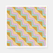 Pastel Easter Zig Zag Muster Serviette (Vorderseite)