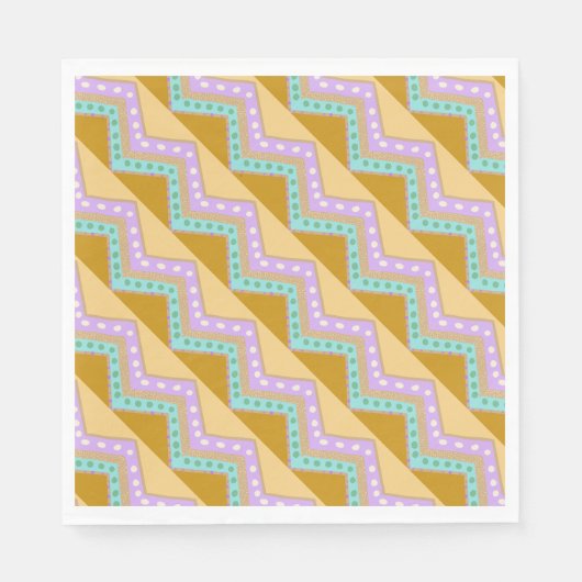 Pastel Easter Zig Zag Muster Serviette (Vorderseite)