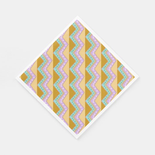 Pastel Easter Zig Zag Muster Serviette (Ecke)