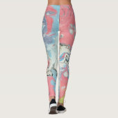 Pastel Ebru Water Marble Abstract Leggings (Rückseite)