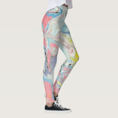 Pastel Ebru Water Marble Abstract Leggings (Rechts)