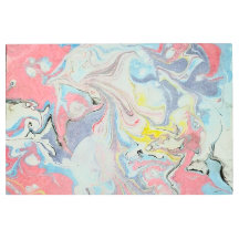Pastel Ebru Water Marbling Abstract Metal Wall Art