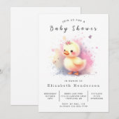 Pastel Editable Duck Baby Duck Einladung (Vorne/Hinten)