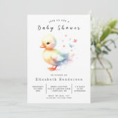 Pastel Editable Duck Baby Duck Einladung (Stehend Vorderseite)