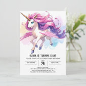 Pastel Editable Horse Geburtstag Einladung (Stehend Vorderseite)