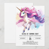 Pastel Editable Horse Geburtstag Einladung (Vorne/Hinten)