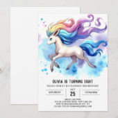 Pastel Editable Horse Geburtstag Einladung (Vorne/Hinten)