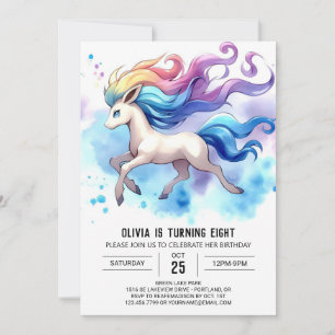 Pastel Editable Horse Geburtstag Einladung