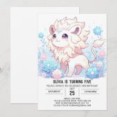 Pastel Editable Lion Digital Geburtstag Einladung (Vorne/Hinten)
