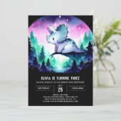 Pastel Editable Triceratops Geburtstag Einladung (Stehend Vorderseite)