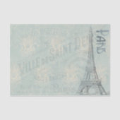 Pastel Eiffel Tower Paris und Script Seidenpapier (Vorderseite)