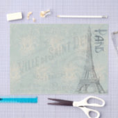 Pastel Eiffel Tower Paris und Script Seidenpapier (Handwerk)