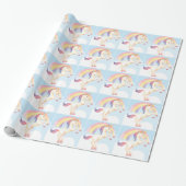 Pastel, Einhorn, Wolken, Regenbogenpapier Geschenkpapier (Ungerollt)