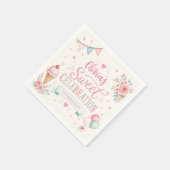 Pastel-Eiscreme-Geburtstag | Süße Feier Serviette (Ecke)