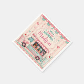 Pastel-Eiscreme-Geburtstagsfeier Süßwarenladen Serviette (Ecke)