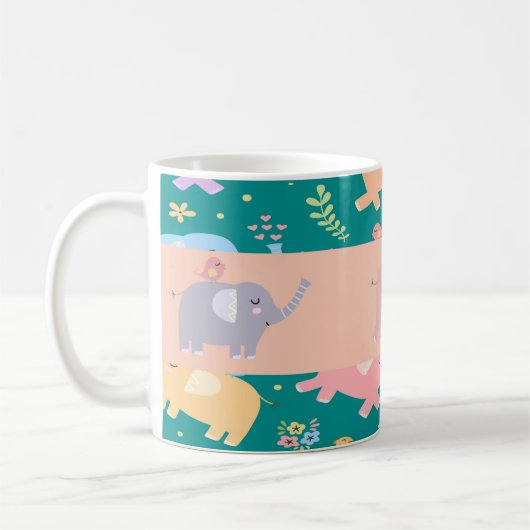 Pastel-Elefanten-Tasse Kaffeetasse (Links)