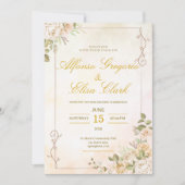Pastel Elegant Boho Floral Watercolor Wedding Einladung (Vorderseite)