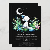 Pastel Elegant Cat Birthday Einladung (Vorne/Hinten)