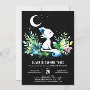 Pastel Elegant Cat Birthday Einladung