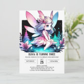 Pastel Elegant Fairy Birthday Einladung (Stehend Vorderseite)