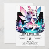 Pastel Elegant Fairy Birthday Einladung (Vorne/Hinten)