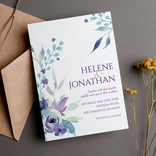 Pastel Elegant Floral Modern Boho Wedding Einladung