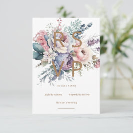 Pastel Elegant Garden Floral RSVP Card