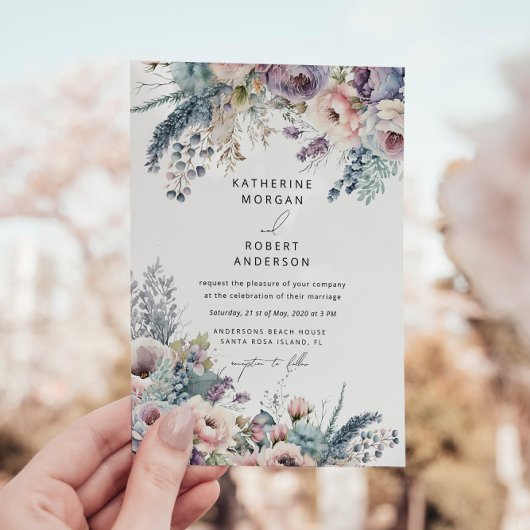 Pastel Elegant Garden Floral Wedding Einladung