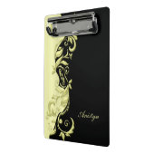 Pastel Elegant Gelbes Verziertes Design Mini Klemmbrett (Gewinkelt2)