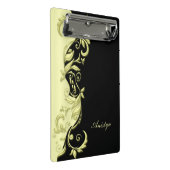 Pastel Elegant Gelbes Verziertes Design Mini Klemmbrett (Schrägansicht)