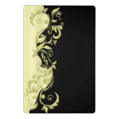 Pastel Elegant Gelbes Verziertes Design Mini Klemmbrett (Rückseite)