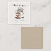 Pastel Elegant gestapelte Cups Blumenkarten Dankes Mitteilungskarte (Vorne/Hinten)