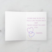 Pastel Elegant Hearts Valentine Card Karte (Innenseite)