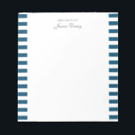 Pastel Elegant Klassisches Skript Große Ideen Homm Notizblock<br><div class="desc">Personalisiertes klassisch elegantes,  gürtelpastellfarbenes ästhetisches Notizblock für ihn oder sie. Mit einem Sprichwort "Große Vorstellungen von". Klassisch blaufarbene Streifen auf einem weißen,  angesagten Notizblock.</div>