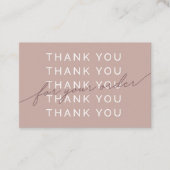Pastel Elegant & Minimalistisch Modern Dankeschön Visitenkarte (Vorderseite)