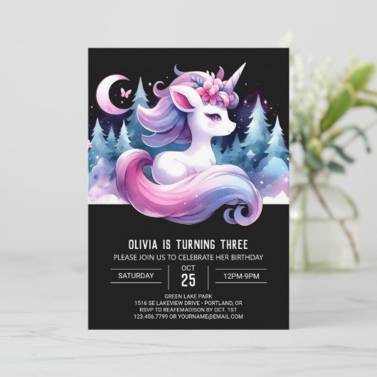 Pastel Elegante Einladung (Stehend Vorderseite)