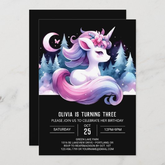 Pastel Elegante Einladung (Vorne/Hinten)