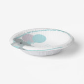 Pastel Elephant Baby Girl Script Baby Dusche Pappteller (Gewinkelt)