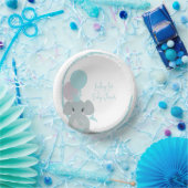 Pastel Elephant Baby Girl Script Baby Dusche Pappteller (Party)