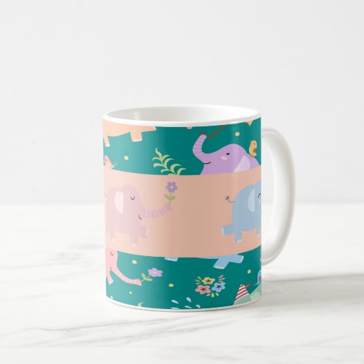 Pastel Elephant Tasse (VorderseiteRechts)