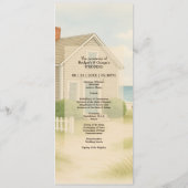 Pastel Elfenbein Blaue Hochzeit der Küste Programm (Rückseite)