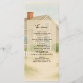 Pastel Elfenbein Blue Cape Cod Coastal Hochzeitess Programm (Vorderseite)