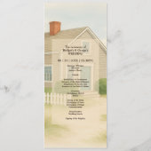 Pastel Elfenbein Blue Cape Cod Coastal Hochzeitess Programm (Rückseite)