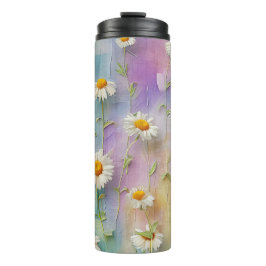 PASTEL EMBROIDERY SEHEN DAISY-BLUME THERMOSBECHER