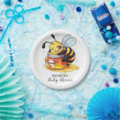 Pastel Enchanted Bee Baby Shower Pappteller (Party)